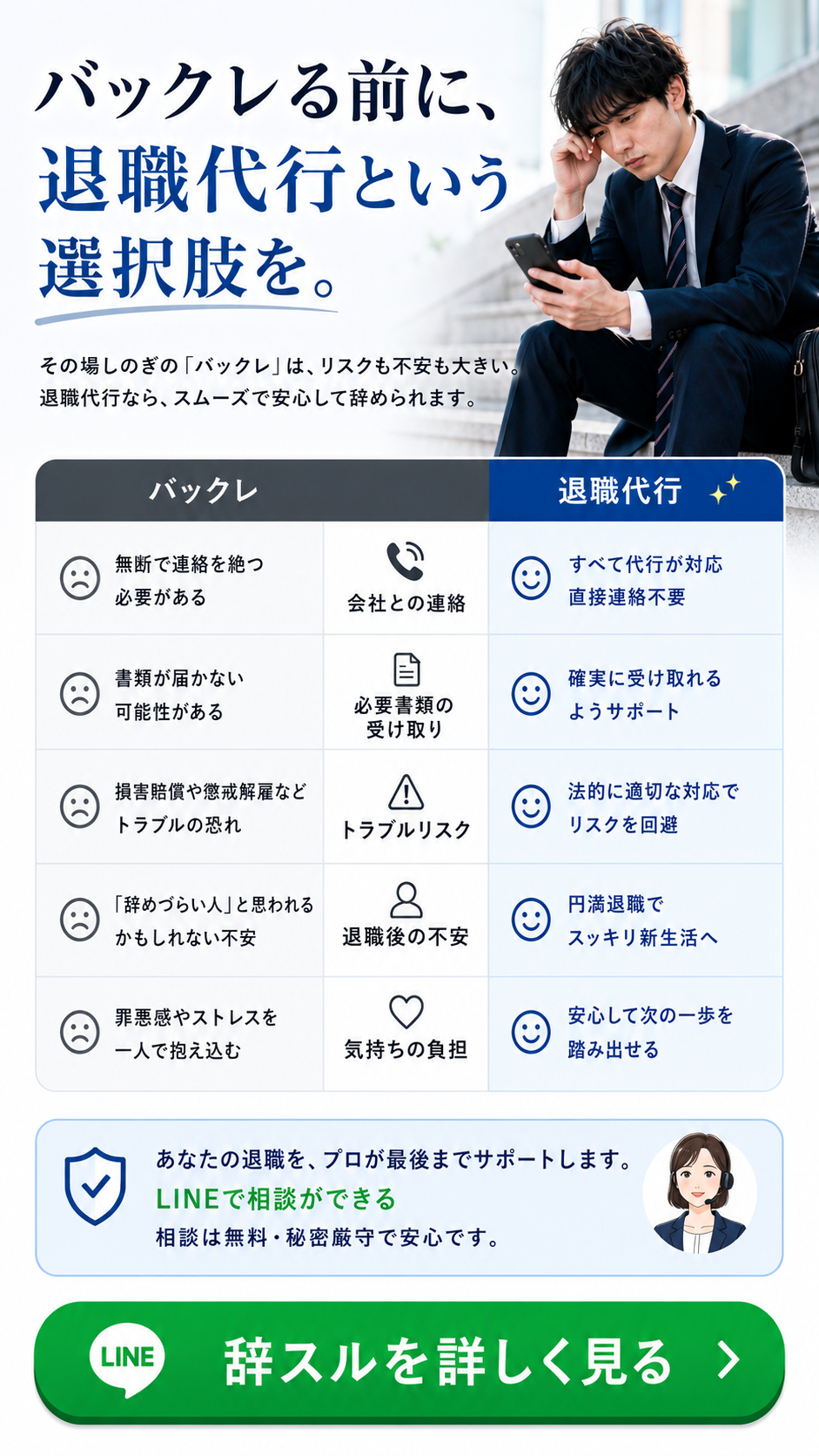 バックレる前に退職代行を検討するための比較案内